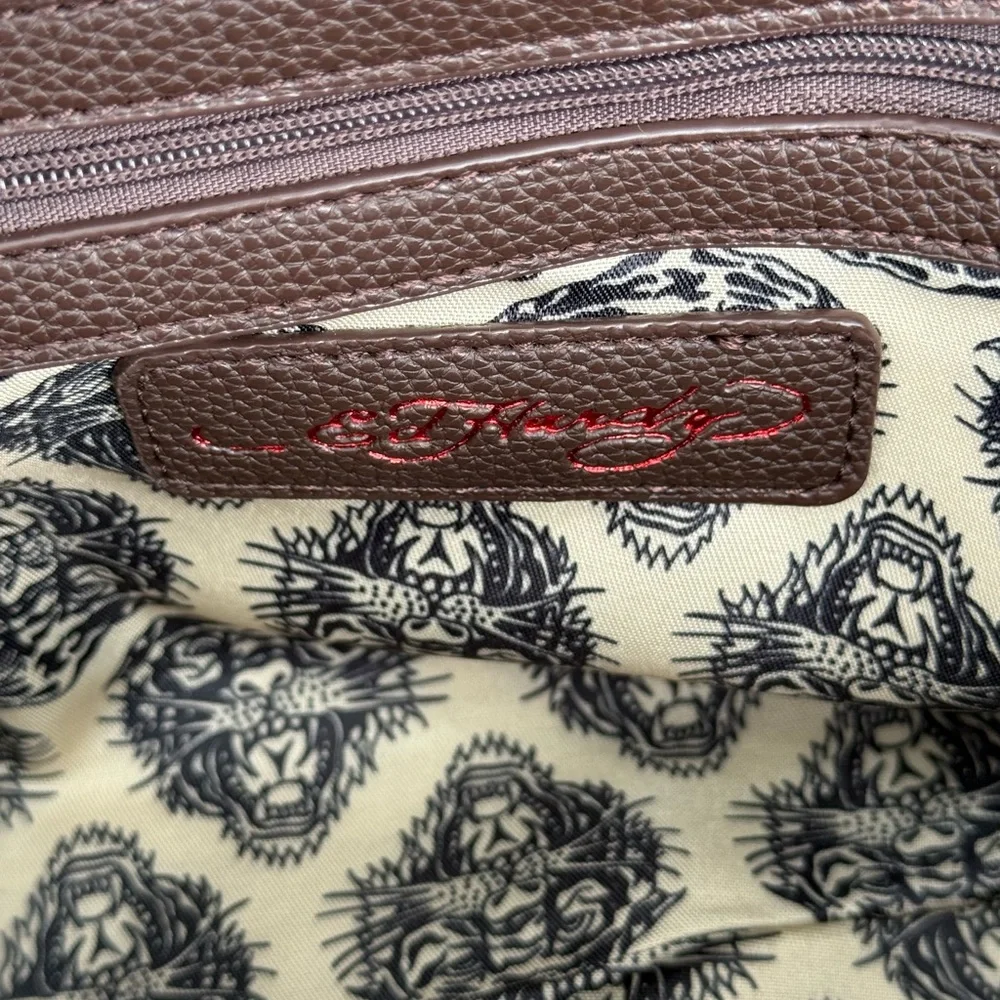 NWT ED HARDY KISS LOCK CLASP TIGER RHINESTONES FAUX LEATHER *Free Ship* - Picture 10 of 10